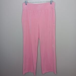 Vintage Juicy Couture Women’s Large Velour Sweatpants Pink Flare Stretch